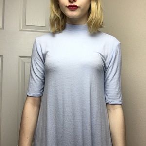 Light Blue Turtleneck Tunic Top